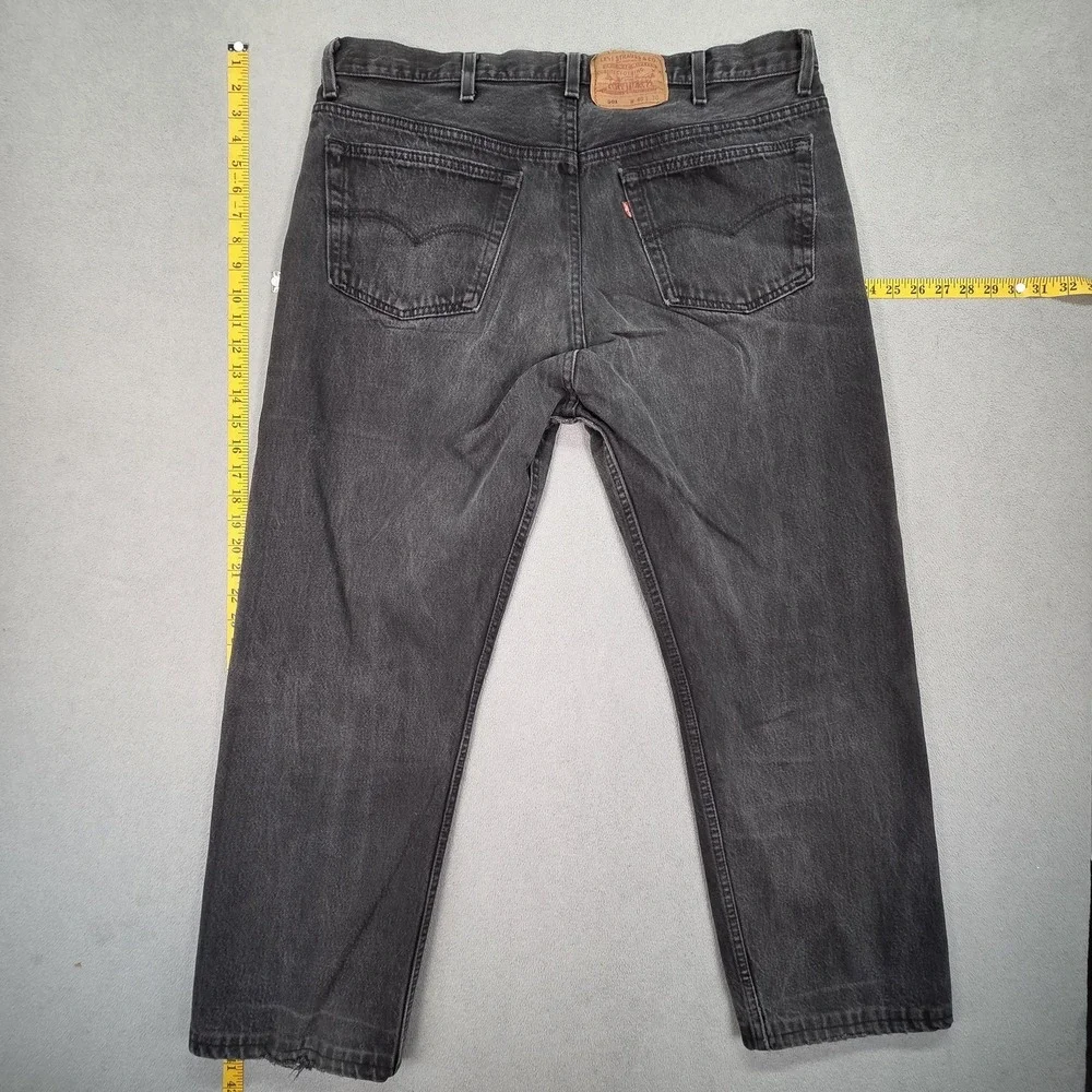 Vintage Levis 501 Jeans Mens Charcoal Straight Button Fly USA 90s Fits 38x27 - Picture 2 of 16